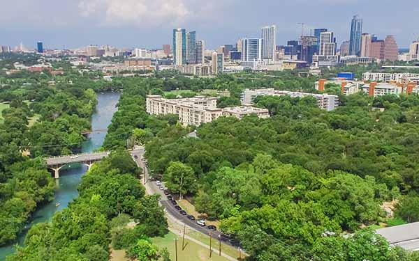Aerial shot of Austin, Texas
